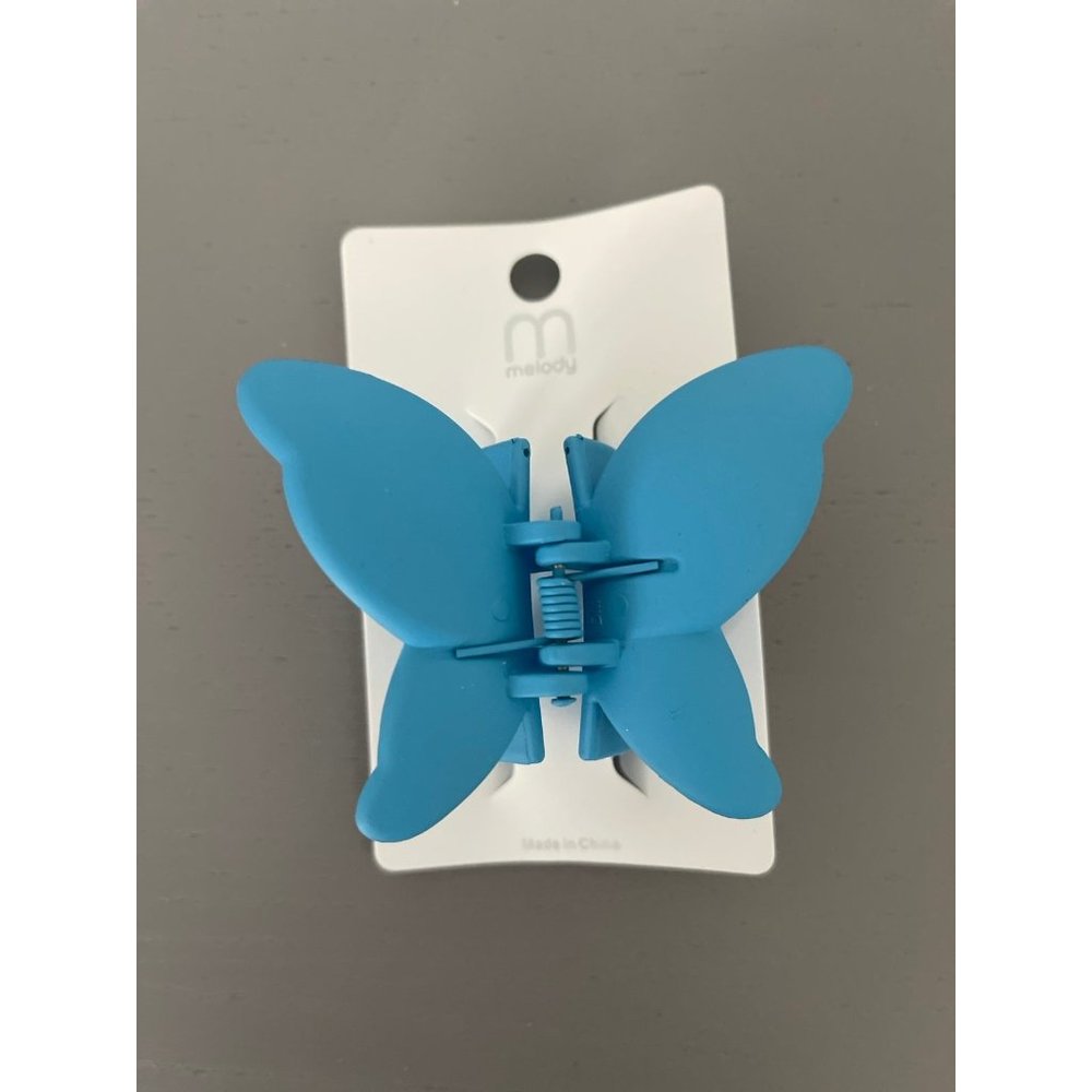 NEW BRIGHT BLUE BUTTERFLY HAIR CLIP SOFT MATTE COLOR HAIR ACCESSORIES